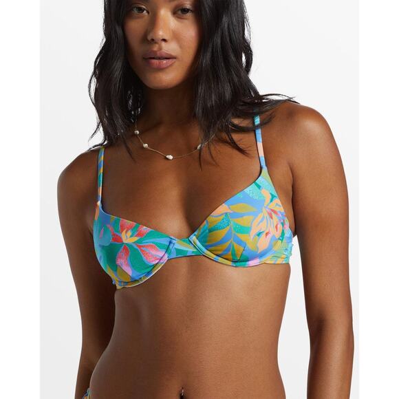NWT Billabong Tropic Daze Demi Underwire Bikini Top Women’s Size S/8 - Picture 1 of 6